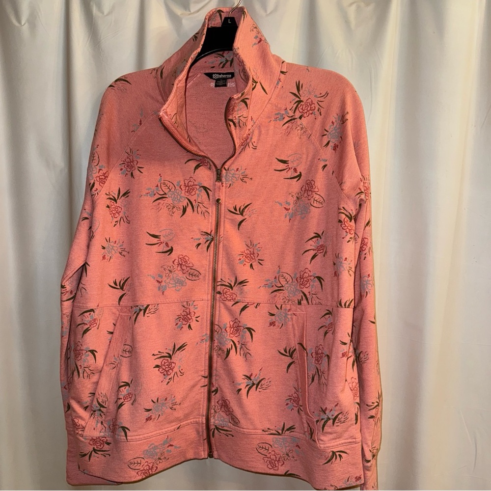 Floral Utility Jacket - Coral Sherpa Branf